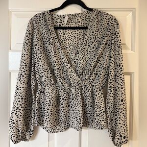 Black and White Spotted Blouse